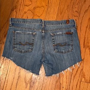 7 for all mankind cutoff denim shorts